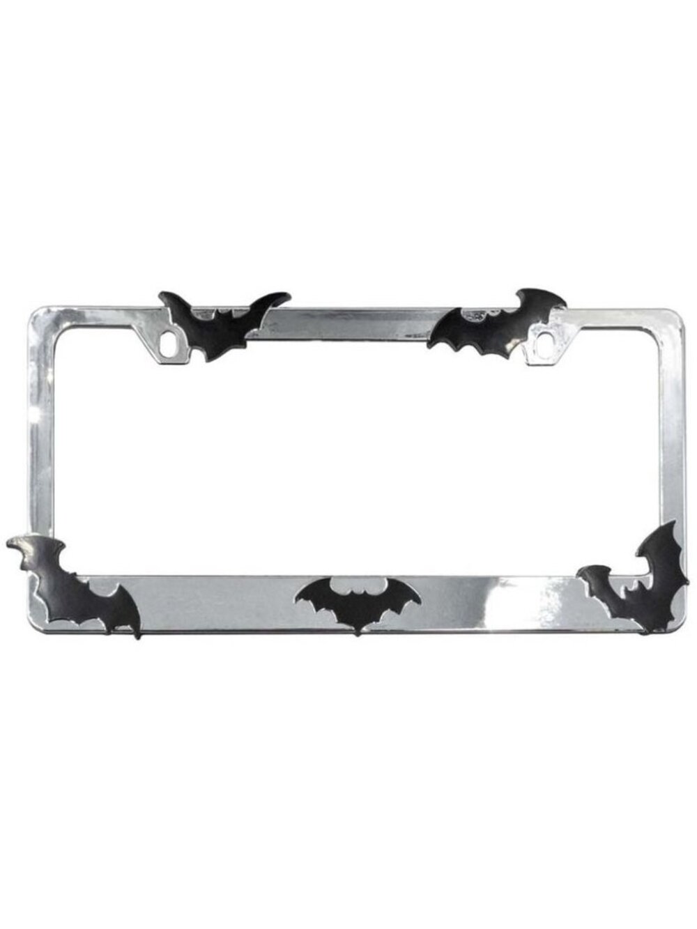Kreepsville 666 Gothic Chrome Black Bats License Plate Frame Halloween Auto Car